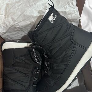 Sorel Youth Black and White Waterproof Boots